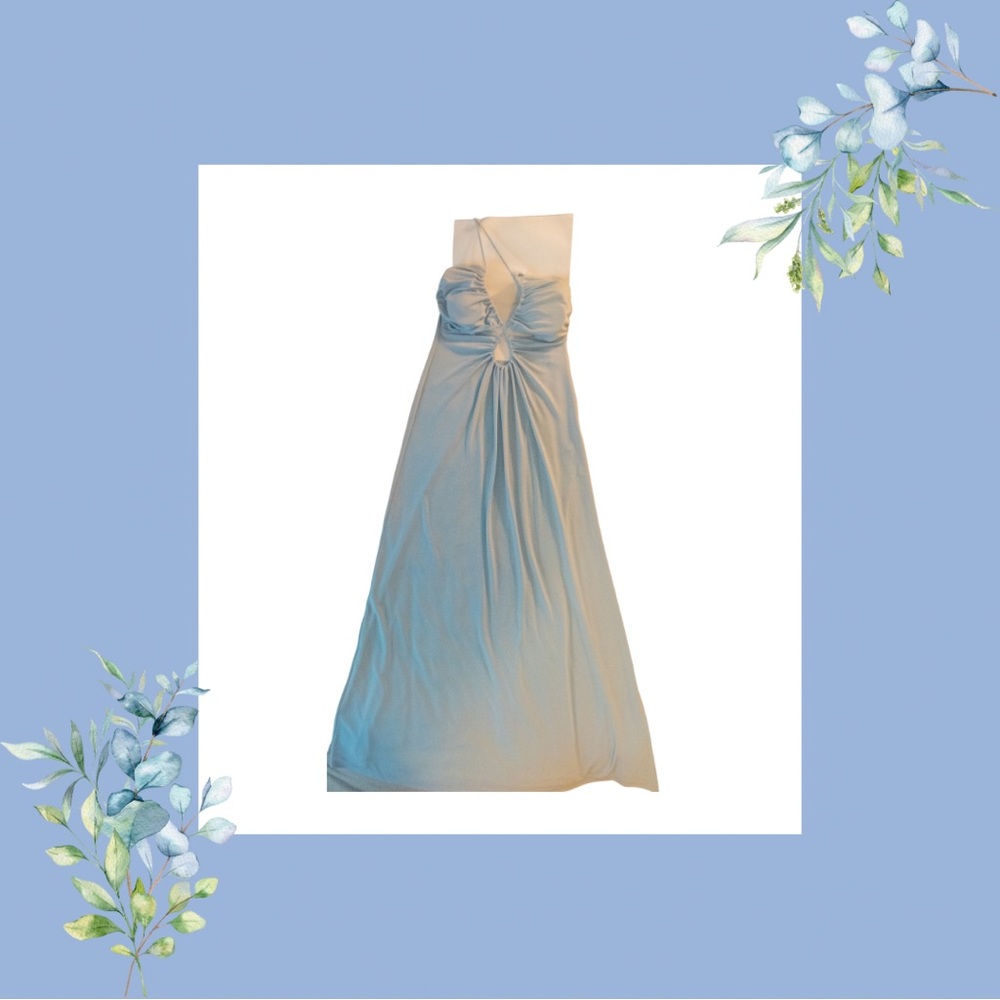 L’Academie Light Blue Cut-Out Maxi Dress